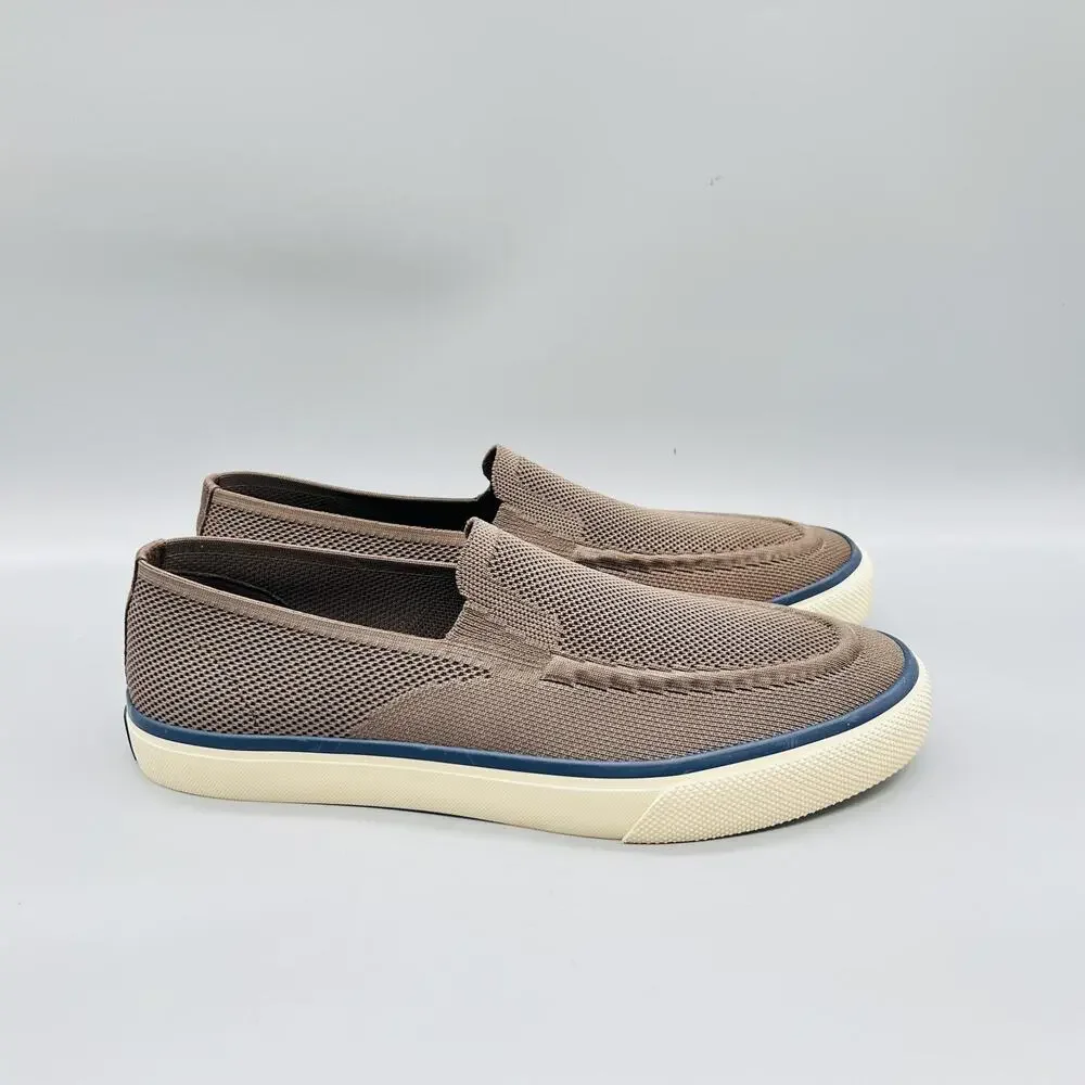 Sperry Shoes Mens 10 Brown Knit Mesh Fly Bridge Slip On Casual Sneakers Comfort